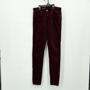 AG Adriano Goldschmide Velvet Jeans Womens 26R Wine The Farrah Skinny High Rise